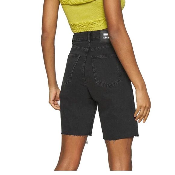 Dr Denim Black Highway Stitch Wide Leg Shorts - Picture 2 of 12